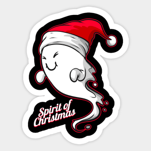 Ghost With Santas Hat Spirit Of Christmas Sticker